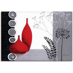Artland Wandbild Rote Vasen, Vasen & Töpfe (1 St), als Leinwandbild, Poster in verschied. Größen