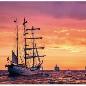 Artland Leinwandbild Segelschiffe Hanse Sail in Rostock I, Boote & Schiffe (1 St), auf Keilrahmen gespannt
