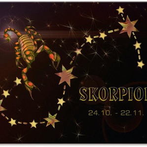 Artland Wandbild Sternzeichen - Skorpion, Bilder von Sternzeichen (1 St), als Leinwandbild, Poster in verschied. Größen