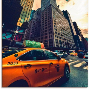 Artland Wandbild Taxi in New York, Gebäude (1 St), als Leinwandbild, Wandaufkleber oder Poster in versch. Größen