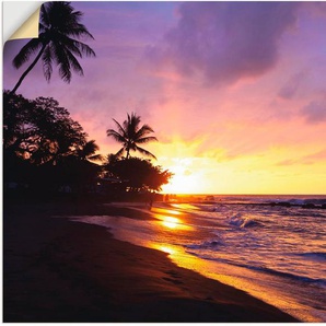 Artland Wandbild Tropischer Strand, Sonnenaufgang & -untergang (1 St), als Alubild, Outdoorbild, Leinwandbild, Poster, Wandaufkleber