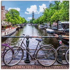 Artland Leinwandbild Typisch Amsterdam, Amsterdam (1 St), auf Keilrahmen gespannt