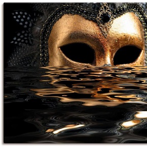 Artland Wandbild Venezianische Maske mit Blattgold, Karneval (1 St), als Alubild, Outdoorbild, Leinwandbild, Poster, Wandaufkleber