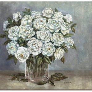 Artland Wandbild Weiße Rosen, Blumen (1 St), als Leinwandbild, Poster in verschied. Größen