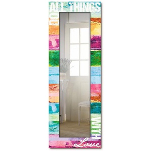 Artland Dekospiegel Tu alles mit Liebe, gerahmter Ganzkörperspiegel, Wanspiegel mit Motivrahmen, modern