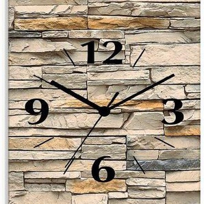 Artland Wanduhr Braune alte Ziegelmauer (wahlweise mit Quarz- oder Funhuhrwerk, lautlos ohne Tickgeräusche)