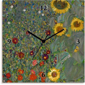 Artland Wanduhr Garten mit Sonnenblumen (wahlweise mit Quarz- oder Funhuhrwerk, lautlos ohne Tickgeräusche)