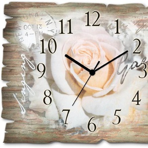 Artland Wanduhr In Buchstaben - Rose (wahlweise mit Quarz- oder Funhuhrwerk, lautlos ohne Tickgeräusche)