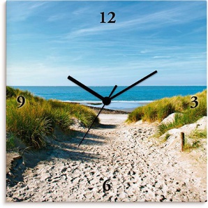 Artland Wanduhr Strand mit Sanddünen und Weg zur See (wahlweise mit Quarz- oder Funkuhrwerk, lautlos ohne Tickgeräusche)