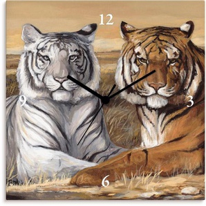 Artland Wanduhr Tiger Mittagsruhe (wahlweise mit Quarz- oder Funhuhrwerk, lautlos ohne Tickgeräusche)
