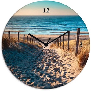 Artland Wanduhr Weg zum Nordseestrand Sonnenuntergang (wahlweise mit Quarz- oder Funhuhrwerk, lautlos ohne Tickgeräusche)