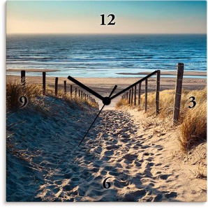Artland Wanduhr Weg zum Nordseestrand Sonnenuntergang (wahlweise mit Quarz- oder Funhuhrwerk, lautlos ohne Tickgeräusche)