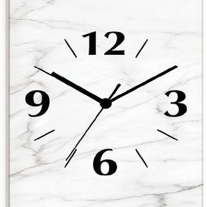 Artland Wanduhr Weiße Marmor Textur (wahlweise mit Quarz- oder Funhuhrwerk, lautlos ohne Tickgeräusche)