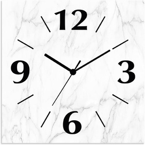 Artland Wanduhr Weiße Marmor Textur (wahlweise mit Quarz- oder Funhuhrwerk, lautlos ohne Tickgeräusche)
