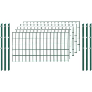 ARVOTEC Doppelstabmattenzaun 0013-0094-010 Zaunelemente 103 cm hoch, 5 Matten für 10 m, 6 Pfosten Gr. H/L: 103 cm x 10 m, grün (dunkelgrün) Zaunelemente