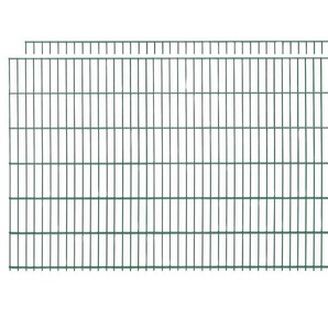ARVOTEC Doppelstabmattenzaun 0014-0095-004 Zaunelemente 123 cm hoch, 2 Matten für 4 m, 3 Pfosten Gr. H/L: 123 cm x 4 m H/L: 123 cm, grün (dunkelgrün) Zaunelemente