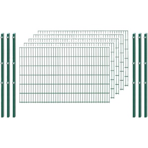ARVOTEC Doppelstabmattenzaun 0014-0095-010 Zaunelemente 123 cm hoch, 5 Matten für 10 m, 6 Pfosten Gr. H/L: 123 cm x 10 m, grün (dunkelgrün) Zaunelemente
