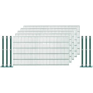 ARVOTEC Doppelstabmattenzaun 13 - 1347 Zaunelemente 109 cm hoch, 5 Matten für 10 m, 6 Pfosten Gr. H/L: 109 cm x 10 m, grün (dunkelgrün) Zaunelemente