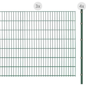 ARVOTEC Doppelstabmattenzaun 15 - 59 Zaunelemente 143 cm hoch, 3 Matten für 6 m, 4 Pfosten Gr. H/L: 143 cm x 6 m H/L: 143 cm, grün (dunkelgrün) Zaunelemente