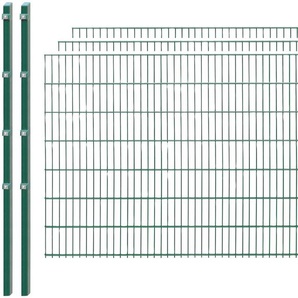 ARVOTEC Doppelstabmattenzaun 15 - 96 Zaunelemente 143 cm hoch, 3 Matten für 6 m, 4 Pfosten Gr. H/L: 143 cm x 6 m H/L: 143 cm, grün (dunkelgrün) Zaunelemente