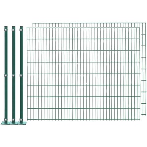 ARVOTEC Doppelstabmattenzaun 16 - 1350 Zaunelemente 169 cm hoch, 2 Matten für 4 m, 3 Pfosten Gr. H/L: 169 cm x 4 m, grün (dunkelgrün) Zaunelemente