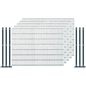 ARVOTEC Doppelstabmattenzaun 22 - 1355 Zaunelemente 149 cm hoch, 5 Matten für 10 m, 6 Pfosten Gr. H/L: 149 cm x 10 m, grau (anthrazit) Zaunelemente