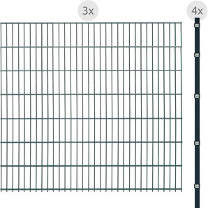 ARVOTEC Doppelstabmattenzaun 22 - 65 Zaunelemente 143 cm hoch, 3 Matten für 6 m, 4 Pfosten Gr. H/L: 143 cm x 6 m, grau (anthrazit) Zaunelemente