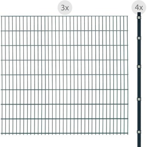 ARVOTEC Doppelstabmattenzaun 23 - 66 Zaunelemente 163 cm hoch, 3 Matten für 6 m, 4 Pfosten Gr. H/L: 163 cm x 6 m, grau (anthrazit) Zaunelemente
