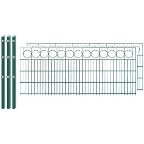 ARVOTEC Doppelstabmattenzaun 857 - 93 Zaunelemente 80 cm hoch, 2 Matten für 4 m, 3 Pfosten Gr. H/L: 80 cm x 4 m H/L: 80 cm, grün (dunkelgrün) Zaunelemente