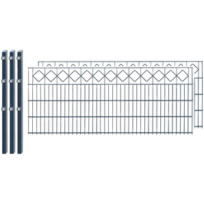 ARVOTEC Doppelstabmattenzaun 880 - 100 Zaunelemente 80 cm hoch, 2 Matten für 4 m, 3 Pfosten Gr. H/L: 80 cm x 4 m H/L: 80 cm, grau (anthrazit) Zaunelemente