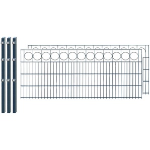 ARVOTEC Doppelstabmattenzaun 883 - 100 Zaunelemente 80 cm hoch, 2 Matten für 4 m, 3 Pfosten Gr. H/L: 80 cm x 4 m H/L: 80 cm, grau (anthrazit) Zaunelemente