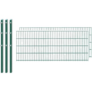 ARVOTEC Doppelstabmattenzaun 12 - 93 Zaunelemente 83 cm hoch, 2 Matten für 4 m, 3 Pfosten Gr. H/L: 83 cm x 4 m H/L: 83 cm, grün (dunkelgrün) Zaunelemente