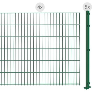 ARVOTEC Doppelstabmattenzaun EASY 123 zum Aufschrauben Zaunelemente Zaunhöhe 123 cm, Zaunlänge 2 - 60 m Gr. H/L: 123 cm x 8 m H/L: 123 cm, grün (dunkelgrün) Zaunelemente