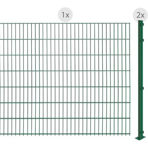 ARVOTEC Doppelstabmattenzaun EASY 143 zum Aufschrauben Zaunelemente Zaunhöhe 143 cm, Zaunlänge 2 - 60 m Gr. H/L: 143 cm x 2 m H/L: 143 cm, grün (dunkelgrün) Zaunelemente