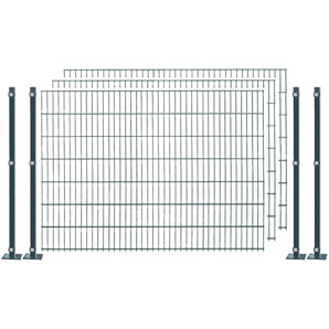 ARVOTEC Doppelstabmattenzaun EASY 143 zum Aufschrauben Zaunelemente Zaunhöhe 143 cm, Zaunlänge 2 - 60 m Gr. H/L: 143 cm x 6 m H/L: 143 cm, grau (anthrazit) Zaunelemente