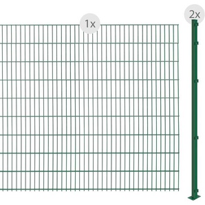 ARVOTEC Doppelstabmattenzaun EASY 183 zum Aufschrauben Zaunelemente Zaunhöhe 183 cm, Zaunlänge 2 - 60 m Gr. H/L: 183 cm x 2 m H/L: 183 cm, grün (dunkelgrün) Zaunelemente