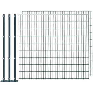 ARVOTEC Doppelstabmattenzaun EASY 183 zum Aufschrauben Zaunelemente Zaunhöhe 183 cm, Zaunlänge 2 - 60 m Gr. H/L: 183 cm x 4 m H/L: 183 cm, grau (anthrazit) Zaunelemente