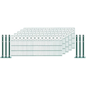 ARVOTEC Doppelstabmattenzaun EASY 80 zum Aufschrauben Karo mit Zierleiste Zaunelemente Zaunhöhe 80 cm, Zaunlänge 2 - 60 m Gr. H/L: 80 cm x 10 m H/L: 80 cm, grün (dunkelgrün) Zaunelemente