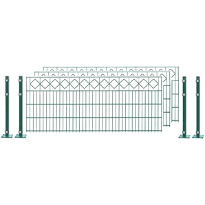 ARVOTEC Doppelstabmattenzaun EASY 80 zum Aufschrauben Karo mit Zierleiste Zaunelemente Zaunhöhe 80 cm, Zaunlänge 2 - 60 m Gr. H/L: 80 cm x 6 m H/L: 80 cm, grün (dunkelgrün) Zaunelemente