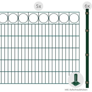 ARVOTEC Doppelstabmattenzaun ESSENTIAL 120 zum Aufschrauben Ring mit Zierleiste Zaunelemente Zaunhöhe 120 cm, Zaunlänge 2 - 60 m Gr. H/L: 120 cm x 10 m H/L: 120 cm, grün (dunkelgrün) Zaunelemente
