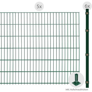 ARVOTEC Doppelstabmattenzaun ESSENTIAL 123 zum Aufschrauben Zaunelemente Zaunhöhe 123 cm, Zaunlänge 2 - 60 m Gr. H/L: 123 cm x 10 m H/L: 123 cm, grün (dunkelgrün) Zaunelemente