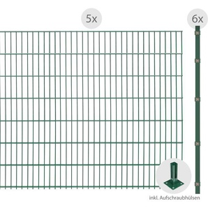 ARVOTEC Doppelstabmattenzaun ESSENTIAL 143 zum Aufschrauben Zaunelemente Zaunhöhe 143 cm, Zaunlänge 2 - 60 m Gr. H/L: 143 cm x 10 m H/L: 143 cm, grün (dunkelgrün) Zaunelemente
