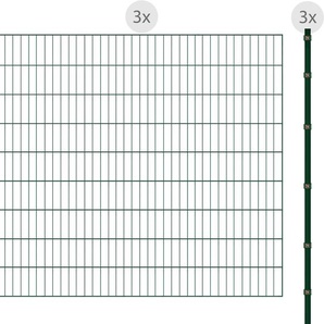 ARVOTEC Doppelstabmattenzaun ESSENTIAL 180 zum Einbetonieren Zaunelemente Zaunhöhe 180 cm, Zaunlänge 2 - 60 m Gr. H/L: 180 cm x 6 m H/L: 180 cm, grün (dunkelgrün) Zaunelemente