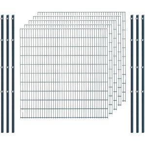 ARVOTEC Doppelstabmattenzaun ESSENTIAL 203 zum Einbetonieren Zaunelemente Zaunhöhe 203 cm, Zaunlänge 2 - 60 m Gr. H/L: 203 cm x 10 m H/L: 203 cm, grau (anthrazit) Zaunelemente