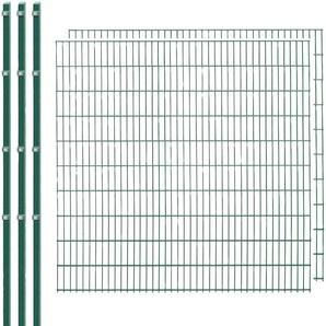 ARVOTEC Doppelstabmattenzaun ESSENTIAL 203 zum Einbetonieren Zaunelemente Zaunhöhe 203 cm, Zaunlänge 2 - 60 m Gr. H/L: 203 cm x 4 m H/L: 203 cm, grün (dunkelgrün) Zaunelemente