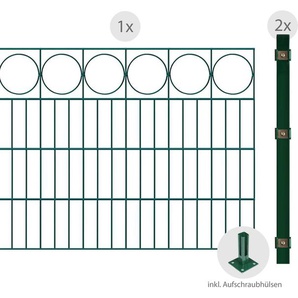ARVOTEC Doppelstabmattenzaun ESSENTIAL 80 zum Aufschrauben Ring mit Zierleiste Zaunelemente Zaunhöhe 80 cm, Zaunlänge 2 - 60 m Gr. H/L: 80 cm x 2 m H/L: 80 cm, grün (dunkelgrün) Zaunelemente