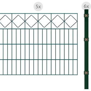 ARVOTEC Doppelstabmattenzaun ESSENTIAL 80 zum Einbetonieren Karo mit Zierleiste Zaunelemente Zaunhöhe 80 cm, Zaunlänge 2 - 60 m Gr. H/L: 80 cm x 10 m H/L: 80 cm, grün (dunkelgrün) Zaunelemente