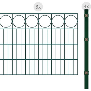 ARVOTEC Doppelstabmattenzaun ESSENTIAL 80 zum Einbetonieren Ring mit Zierleiste Zaunelemente Zaunhöhe 80 cm, Zaunlänge 2 - 60 m Gr. H/L: 80 cm x 6 m H/L: 80 cm, grün (dunkelgrün) Zaunelemente