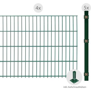 ARVOTEC Doppelstabmattenzaun ESSENTIAL 83 zum Aufschrauben Zaunelemente Zaunhöhe 83 cm, Zaunlänge 2 - 60 m Gr. H/L: 83 cm x 8 m H/L: 83 cm, grün (dunkelgrün) Zaunelemente
