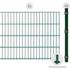 ARVOTEC Doppelstabmattenzaun ESSENTIAL 83 zum Aufschrauben Zaunelemente Zaunhöhe 83 cm, Zaunlänge 2 - 60 m Gr. H/L: 83 cm x 6 m H/L: 83 cm, grün (dunkelgrün) Zaunelemente